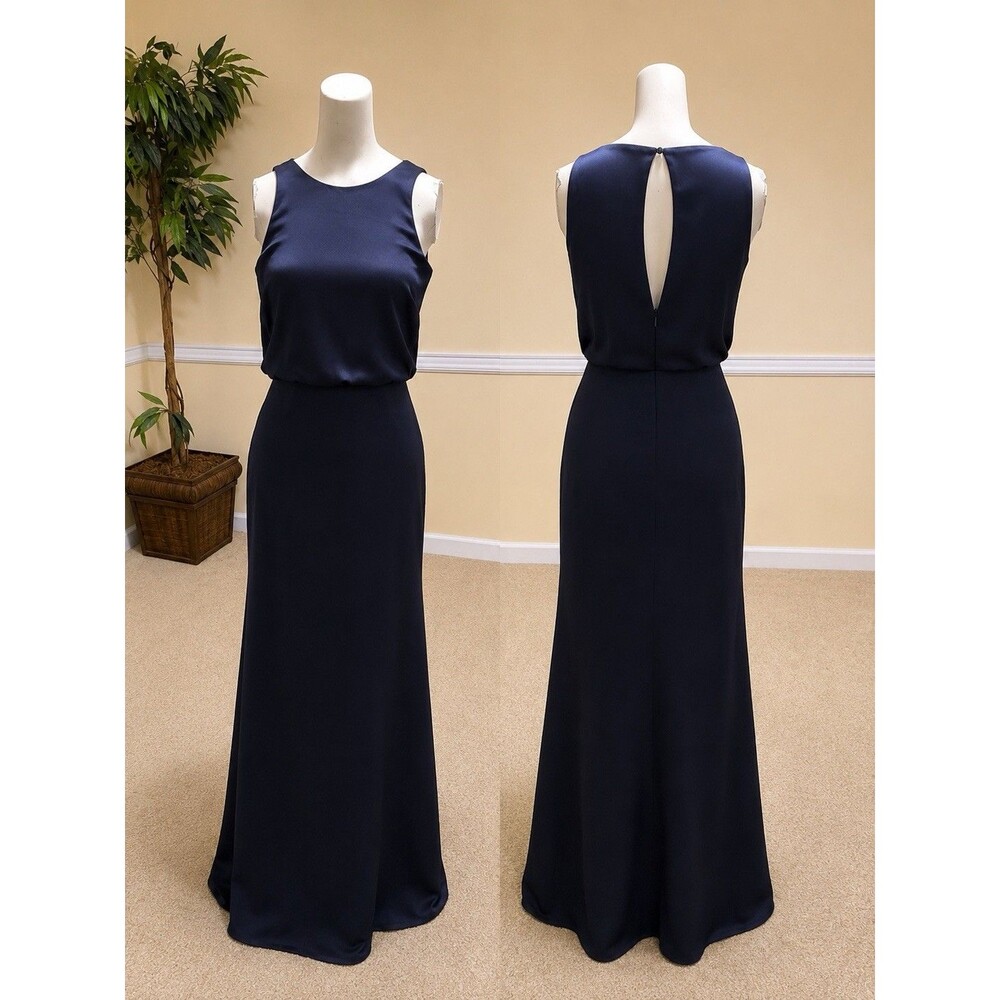 Dessy Collection High Neck Blouson Bodice Trumpet Gown Size 0R Retails over $200